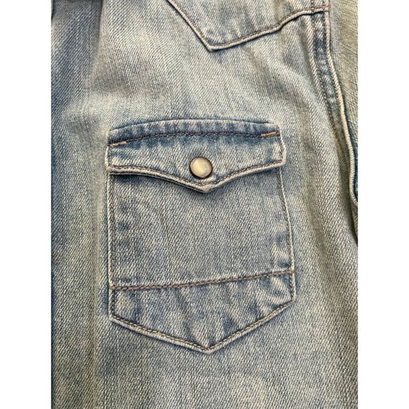 All Saints Men's Reed Regular Fit Blue Denim Shirt - Picture 7 of 10